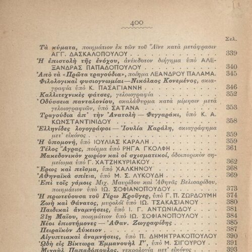 18 x 12 εκ. 2 σ. χ.α. + 400 σ. + 2 σ. χ.α. + 1 ένθετο, όπου στο φ. 1 κτητορική σφραγίδ